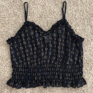 Black Crop Top with Gold Accents